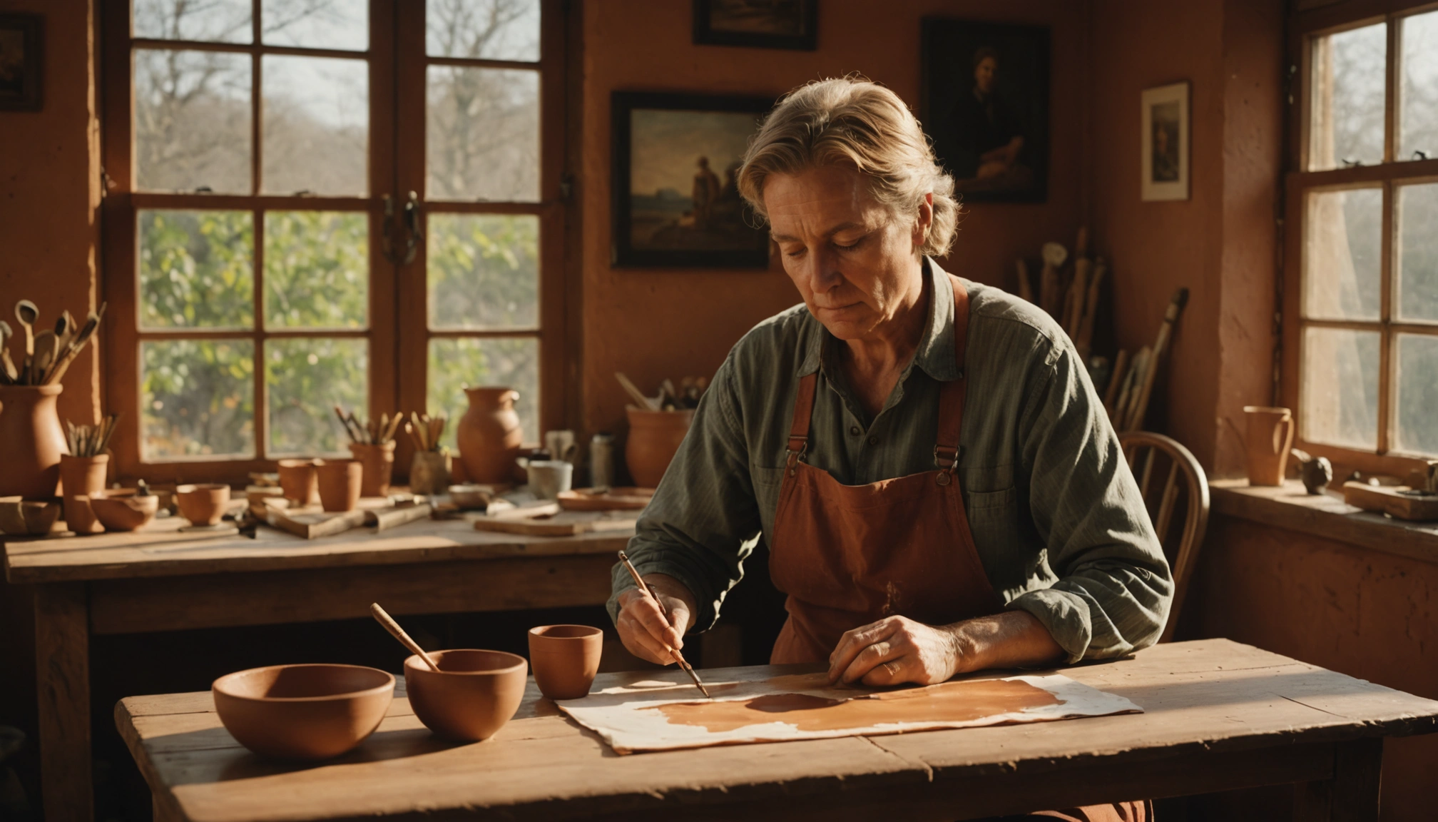 Exploration des nuances de la terre cuite dans l'art visuel